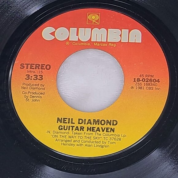 Neil Diamond Yesterdays Songs / Guitar Heaven 45 RPM Vinyl Pitman Pressing 1981 - Picture 3 of 6